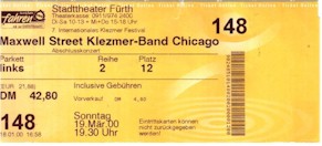 Maxwell Street Klezmers Karte